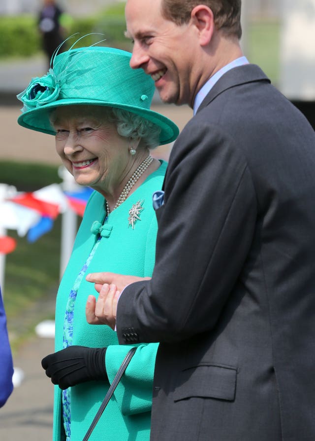 Prince Edward with the Queen