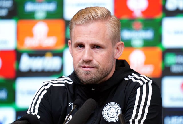 Kasper Schmeichel during a press conference at the LCFC Training Ground in May, 2022