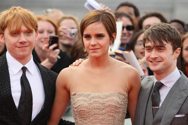 Rupert Grint, Emma Watson and Daniel Radcliffe (Dominic Lipinski/PA)