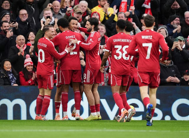 Liverpool players celebrate