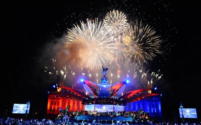 Fireworks above Buckingham Palace