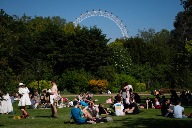 People relaxing in a park