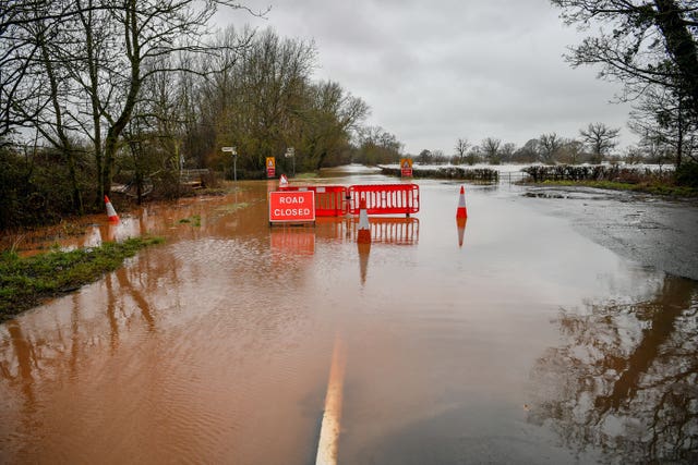 A flooded road