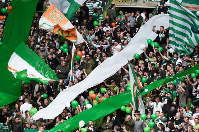 Celtic supporters in the stands