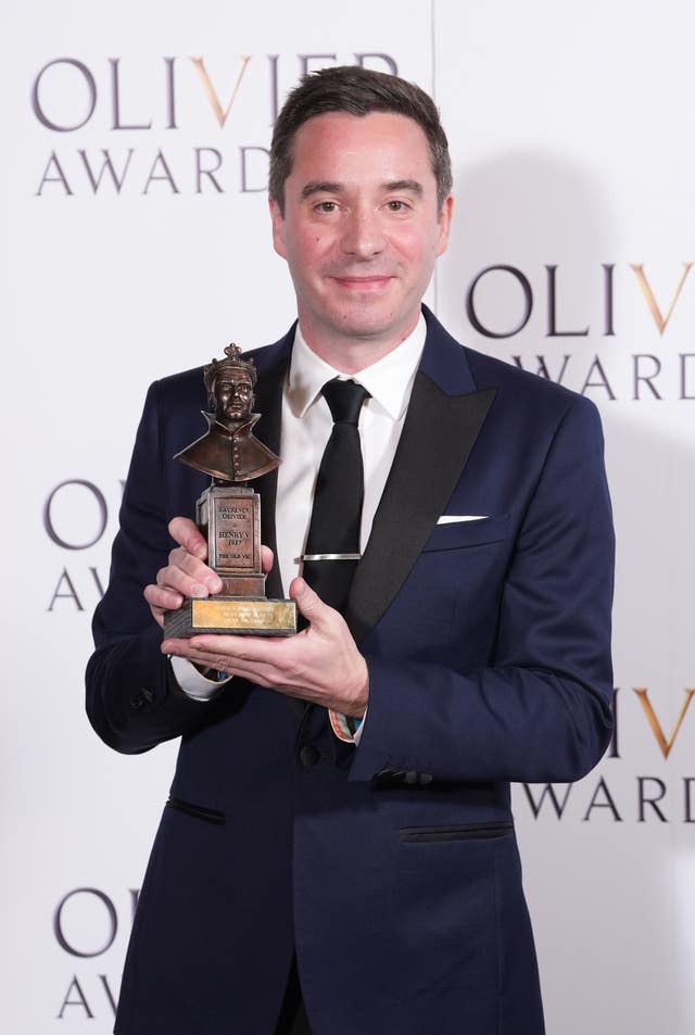 James Graham with his best new play Olivier Award for Dear England