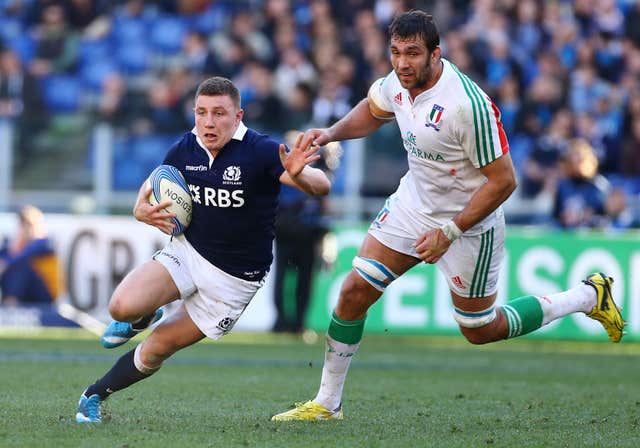 Weir in action for Scotland in Italy in 2014