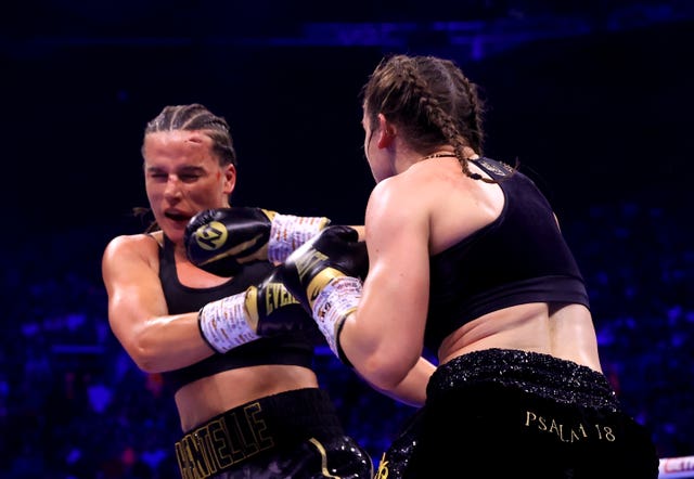 Katie Taylor lands a punch 