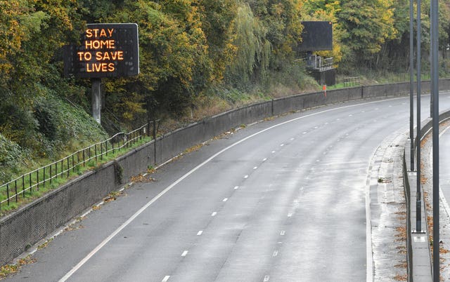 The M4 in Newport on Sunday (Ben Birchall/PA)