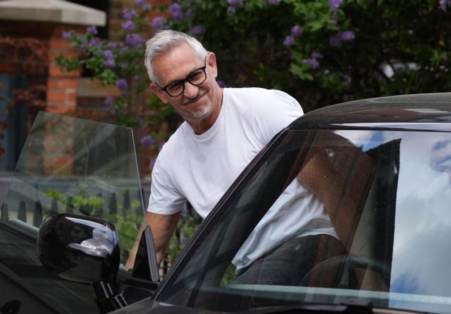 Gary Lineker gets into his car outside his home in London