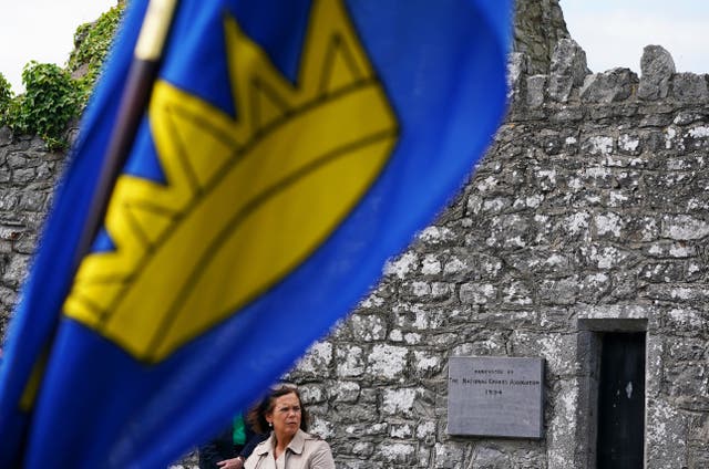 Sinn Féin President Mary Lou McDonald at Bodenstown cemetery, Co Kildare, in the Republic of Ireland, during the annual Wolfe Tone commemoration in 2022