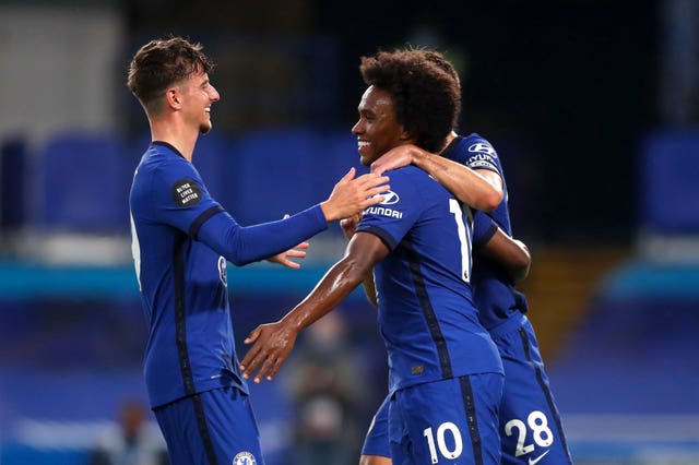 Willian, right, scored 63 goals in 339 Chelsea appearances