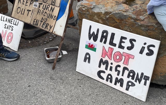Migrant protest - Llanelli