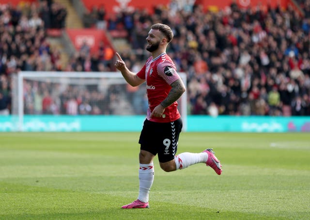 Southampton’s Adam Armstrong celebrates after scoring 