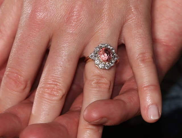 Princess Eugenie shows her engagement ring