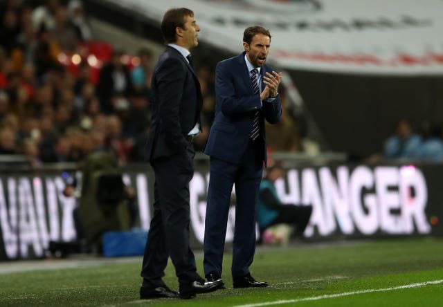 Southgate on the touchline against Spain in 2016