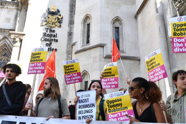 Anti-Tommy Robinson demonstrators