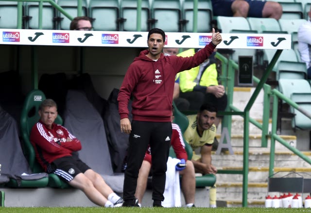 The first match of the new season will see Mikel Arteta's Arsenal play at Brentford (Ian Rutherford/PA).