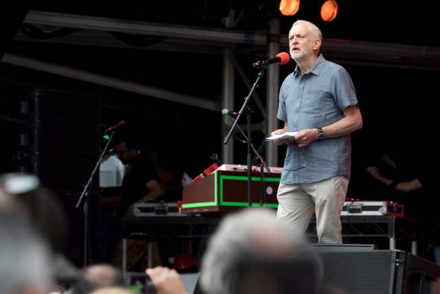 Labour Party leader Jeremy Corbyn speaks at Labour Live