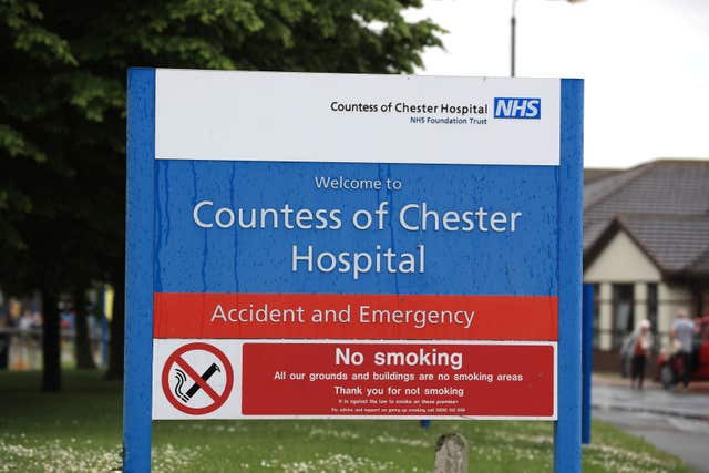 A Countess of Chester Hospital police sign