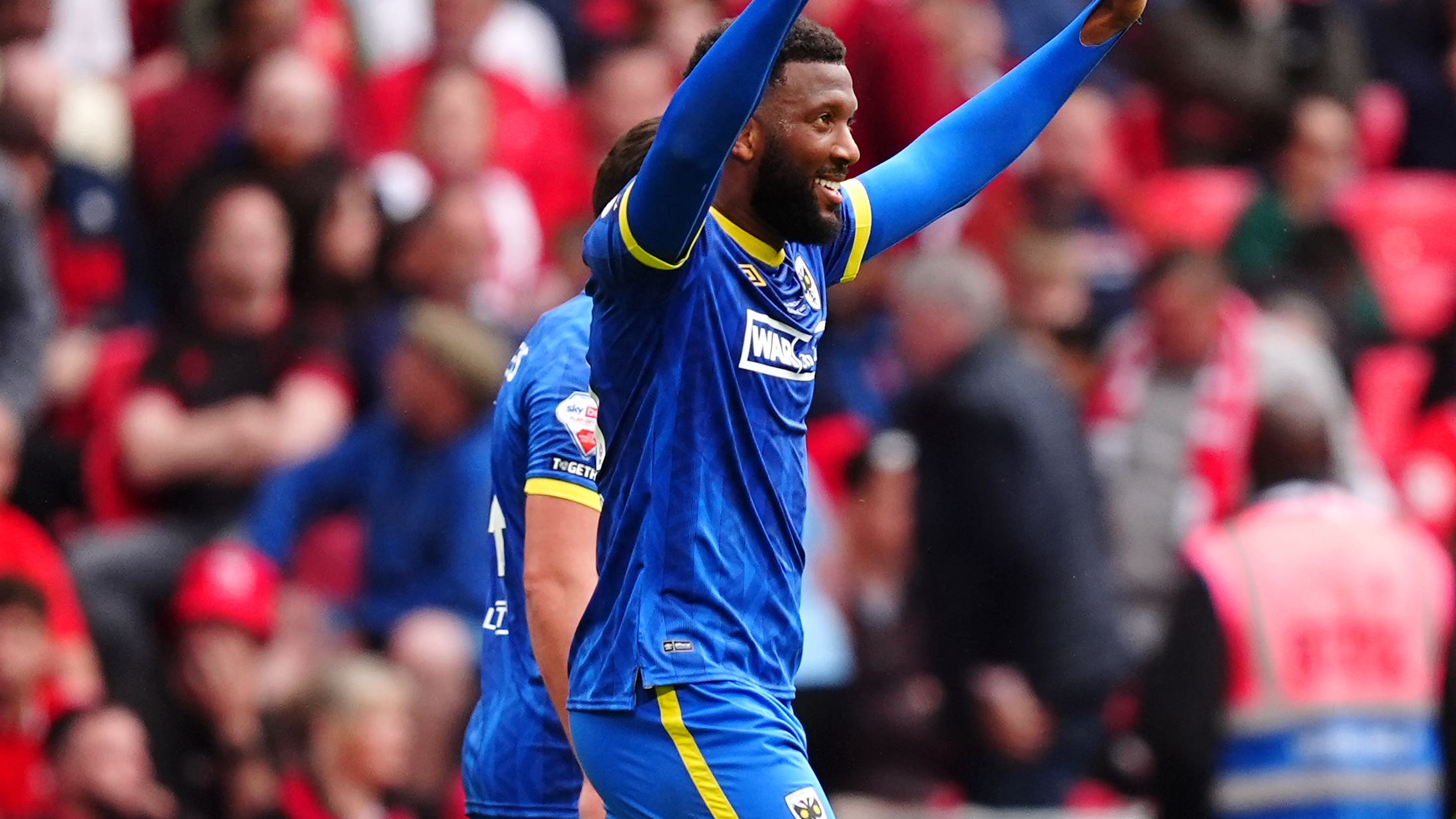 Myles Hippolyte celebrates his goal (Mike Egerton/PA)