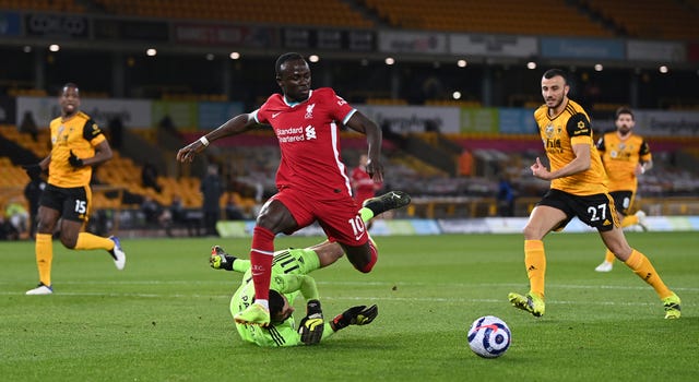Sadio Mane (centre) had an early chance for Liverpool but was unable to capitalise