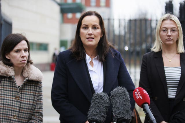 Helena Dallat O'Driscoll, Phoenix Law solicitor Claire McKeegan and her colleague Shanagh McAllister