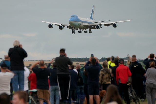 Air Force One arriving in Scotland