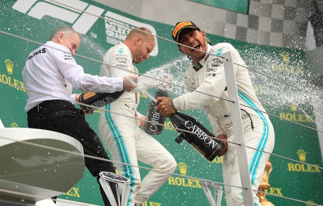 Lewis Hamilton and Valtteri Bottas were able to celebrate a Mercedes one-two at Silverstone