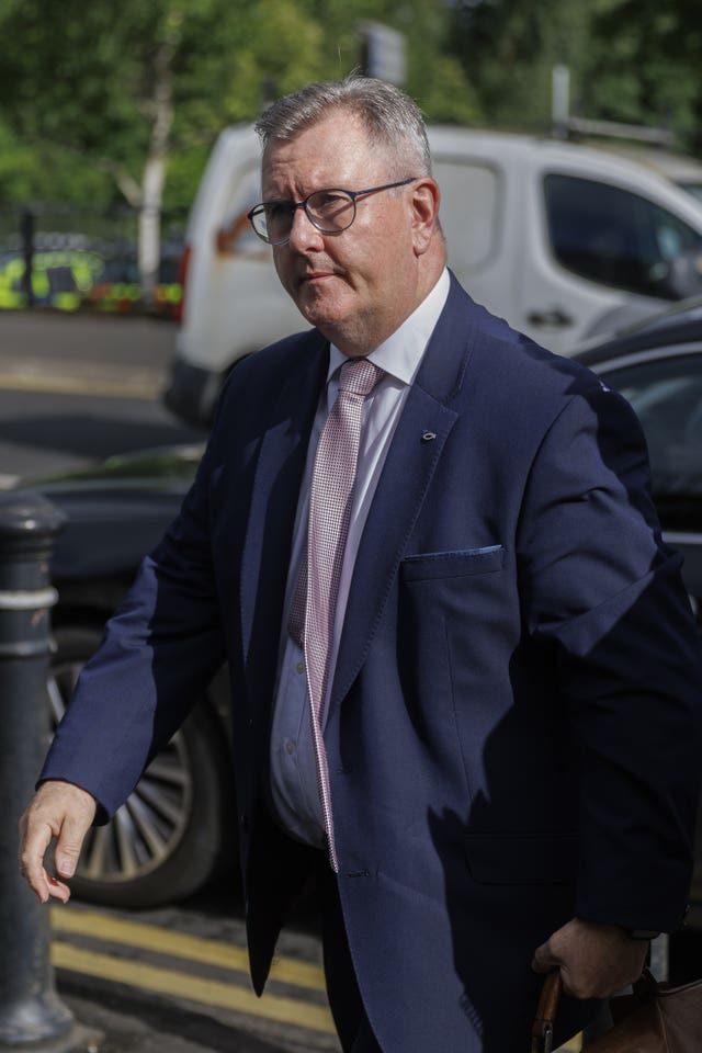 Sir Jeffrey Donaldson arriving at Newry Crown Court