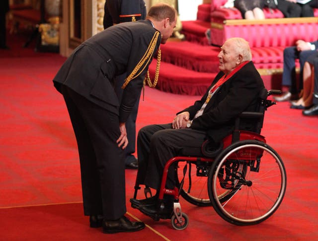 Sir Roger Bannister was made a Companion of Honour by the Duke of Cambridge in 2017