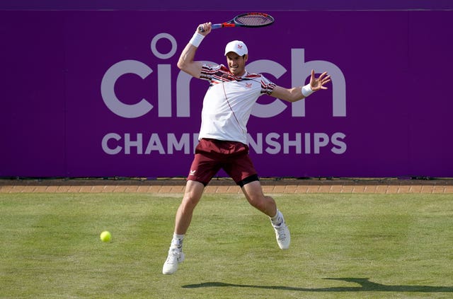 Andy Murray in action at Queen’s Club