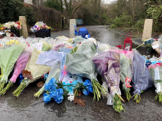 Floral tributes in Hall Green