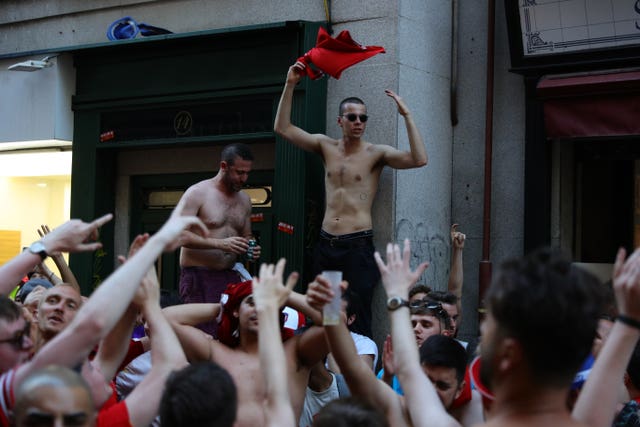 Tens of thousands of fans have travelled to Madrid 