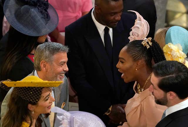 The Clooneys and Serena Williams at the royal wedding