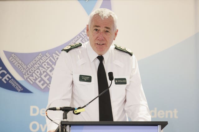 Chief Constable Jon Boutcher speaking at a lectern