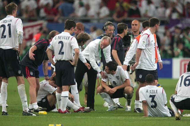 Eriksson's England were knocked out of two tournaments on penalties (Martin Rickett/PA)