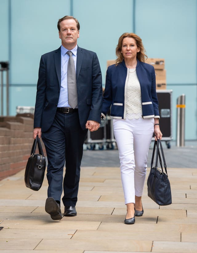 Charlie and Natalie Elphicke arrive at Southwark Crown Court