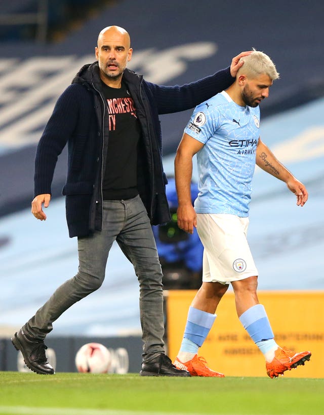 Aguero (right) has scored 258 goals for City but has endured an injury-hit campaign