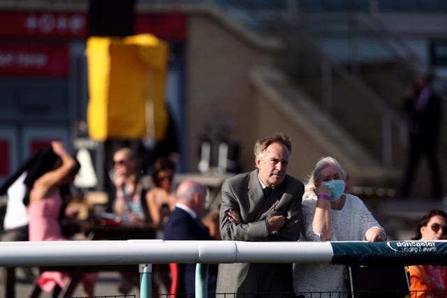 Spectators attended the first day of the St Leger Festival at Doncaster 