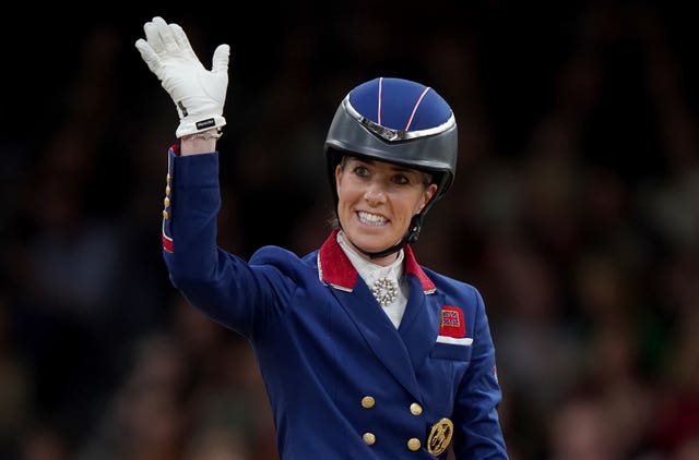 Charlotte Dujardin waves to the crowd