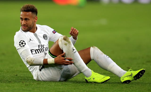 Neymar missed the second leg of the round of 16 clash with Manchester United through injury.