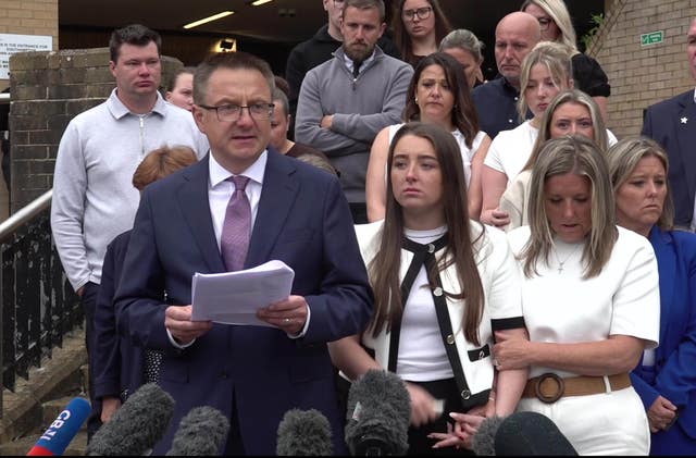 Henry Nowak’s father Mark speaking to the media outside Southampton Crown Court