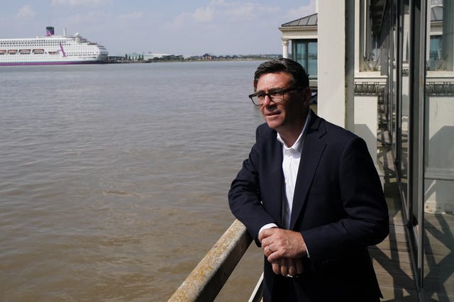 Andy Burnham by the Thames at Gravesend