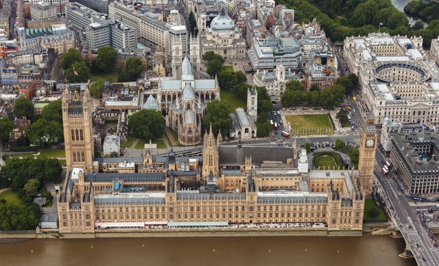 Parliament seen in an aerial view (Chris Ison/PA)