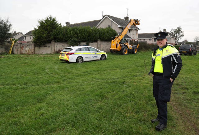 A Garda officer on land in Drogheda