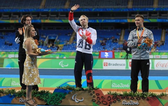 Jonnie Peacock with his gold medal won at Rio 2016 