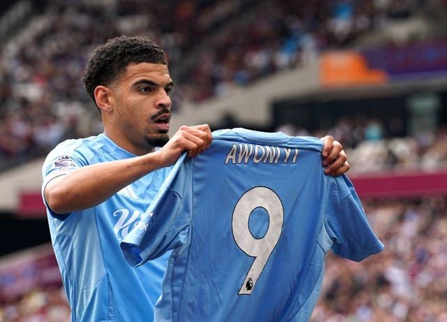 Nottingham Forest’s Morgan Gibbs-White dedicates his goal at West Ham to team-mate Taiwo Awoniyi