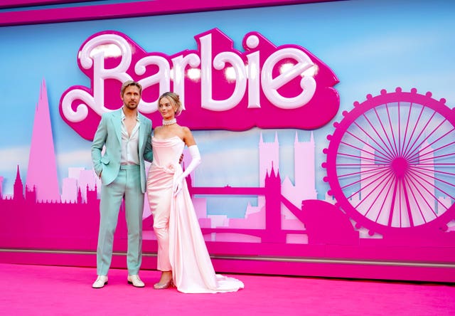 Ryan Gosling and Margot Robbie at the Barbie European premiere