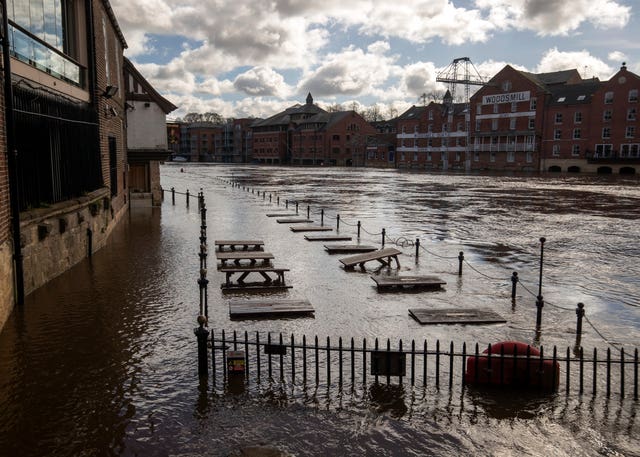 Flooding in York (Danny Lawson/PA)