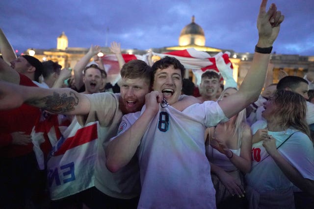 Fans watching Ukraine v England